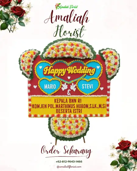Papan Bunga Pernikahan Kapur Ix